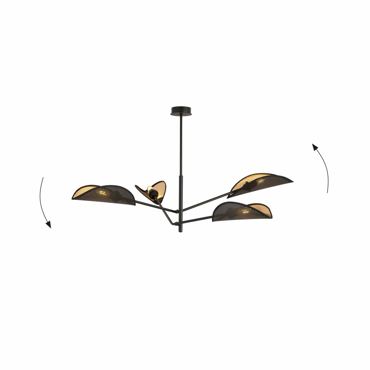 czarno - złota LAMPA SUFITOWA  VENE 4 BLACK/GOLD