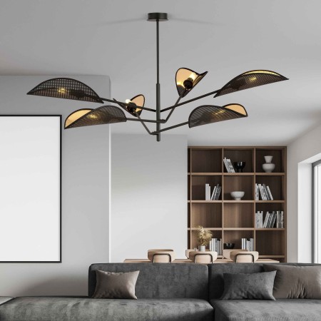 czarno - złota LAMPA SUFITOWA  VENE 6 BLACK/GOLD