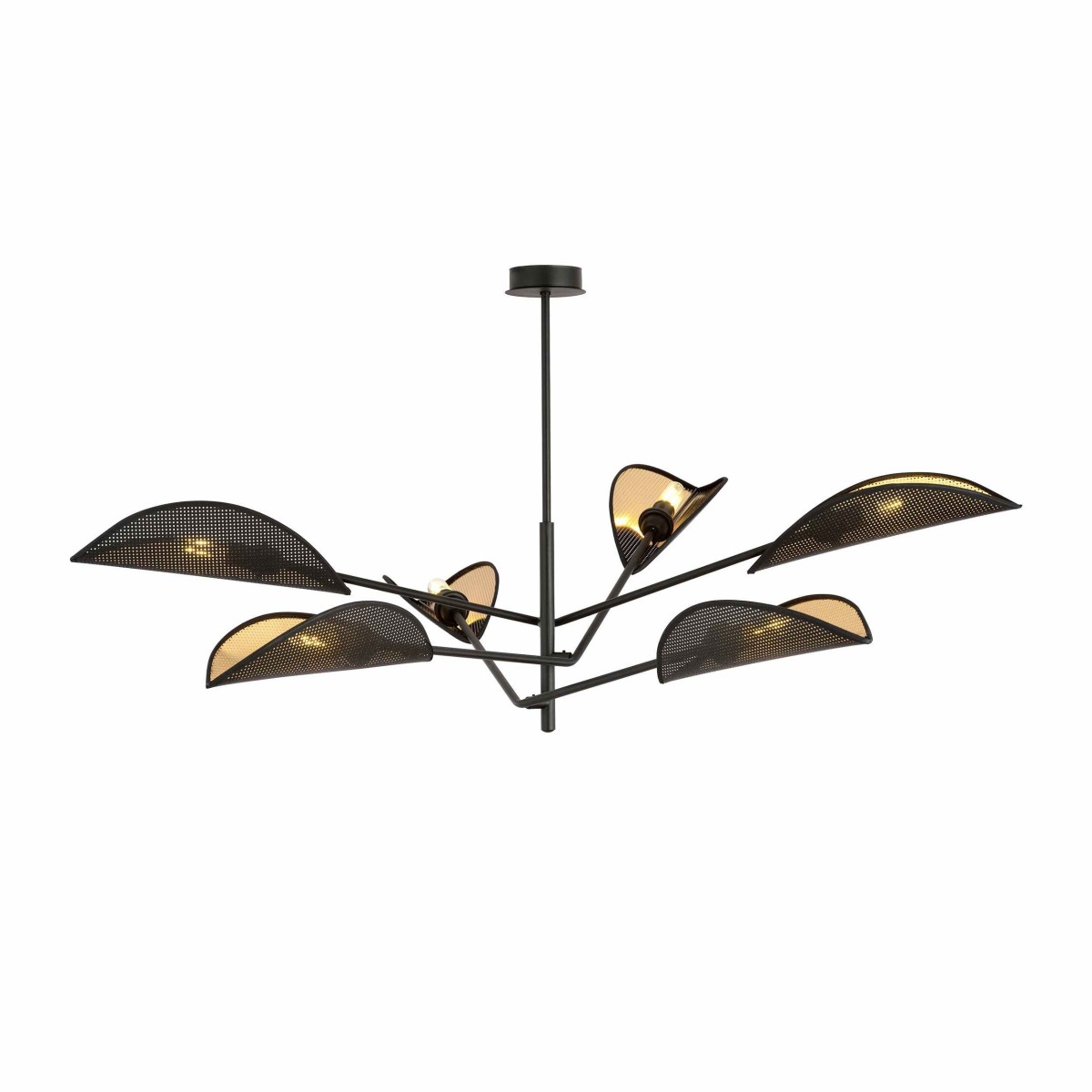 czarno - złota LAMPA SUFITOWA  VENE 6 BLACK/GOLD