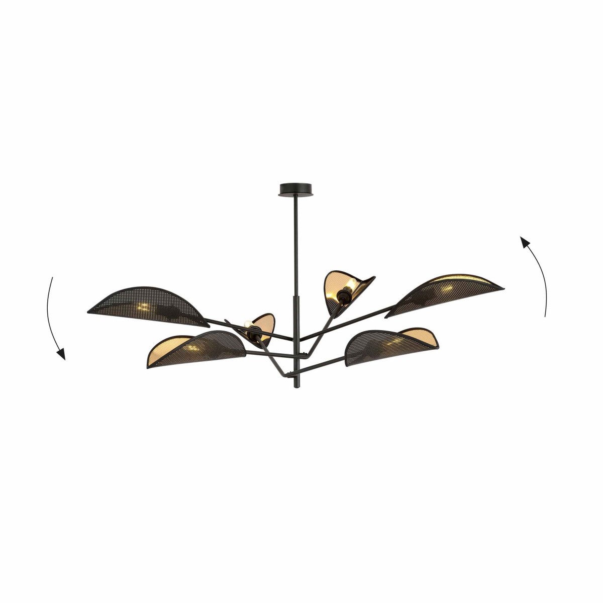 czarno - złota LAMPA SUFITOWA  VENE 6 BLACK/GOLD