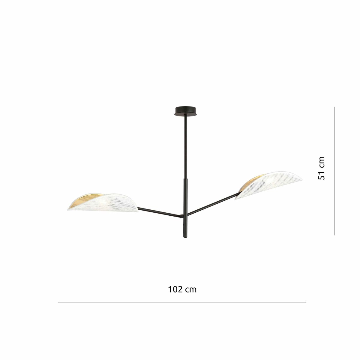 biało - złota LAMPA SUFITOWA  VENE 2 WHITE/GOLD