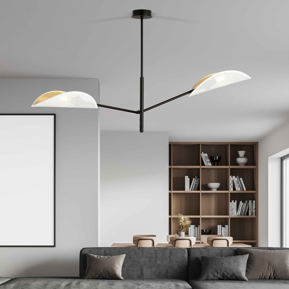 biało - złota LAMPA SUFITOWA  VENE 2 WHITE/GOLD