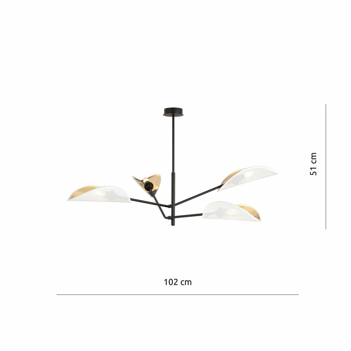 biało - złota LAMPA SUFITOWA  VENE 4 WHITE/GOLD