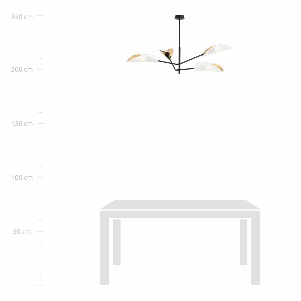 biało - złota LAMPA SUFITOWA  VENE 4 WHITE/GOLD