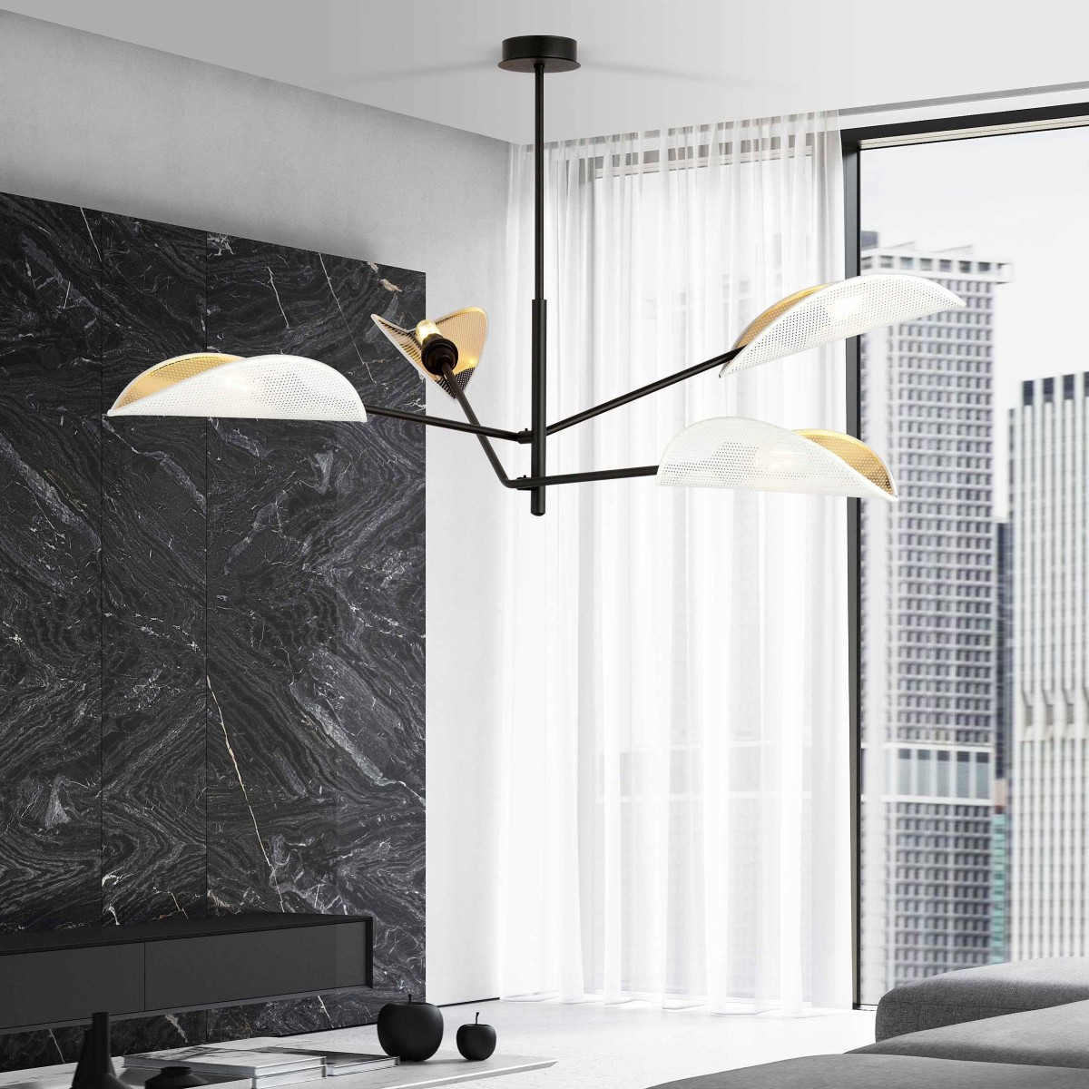 biało - złota LAMPA SUFITOWA  VENE 4 WHITE/GOLD