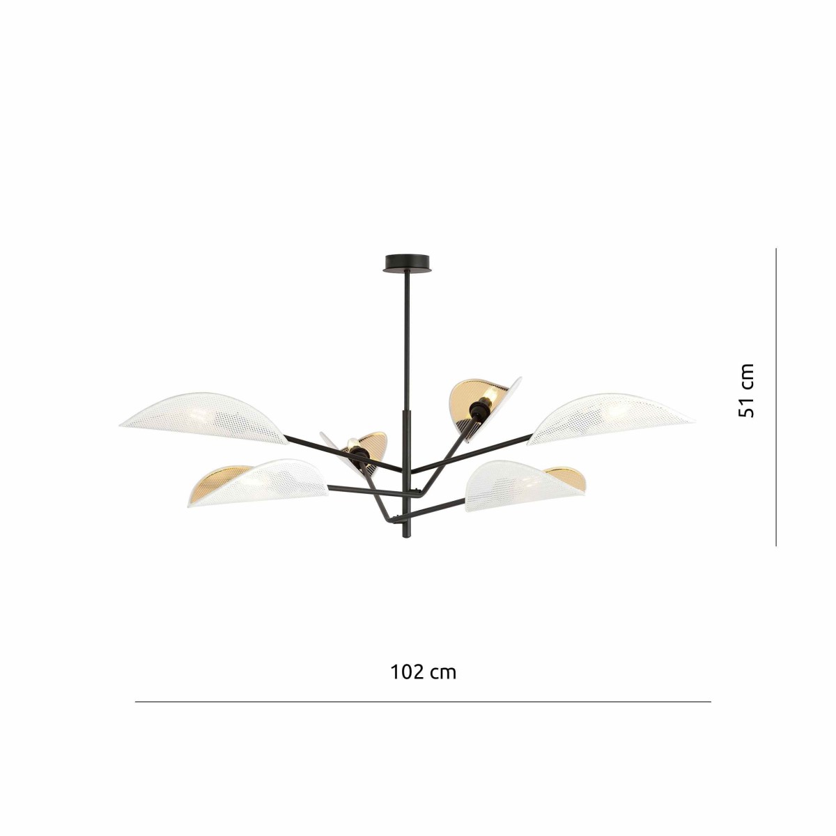 biało - złota LAMPA SUFITOWA  VENE 6 WHITE/GOLD