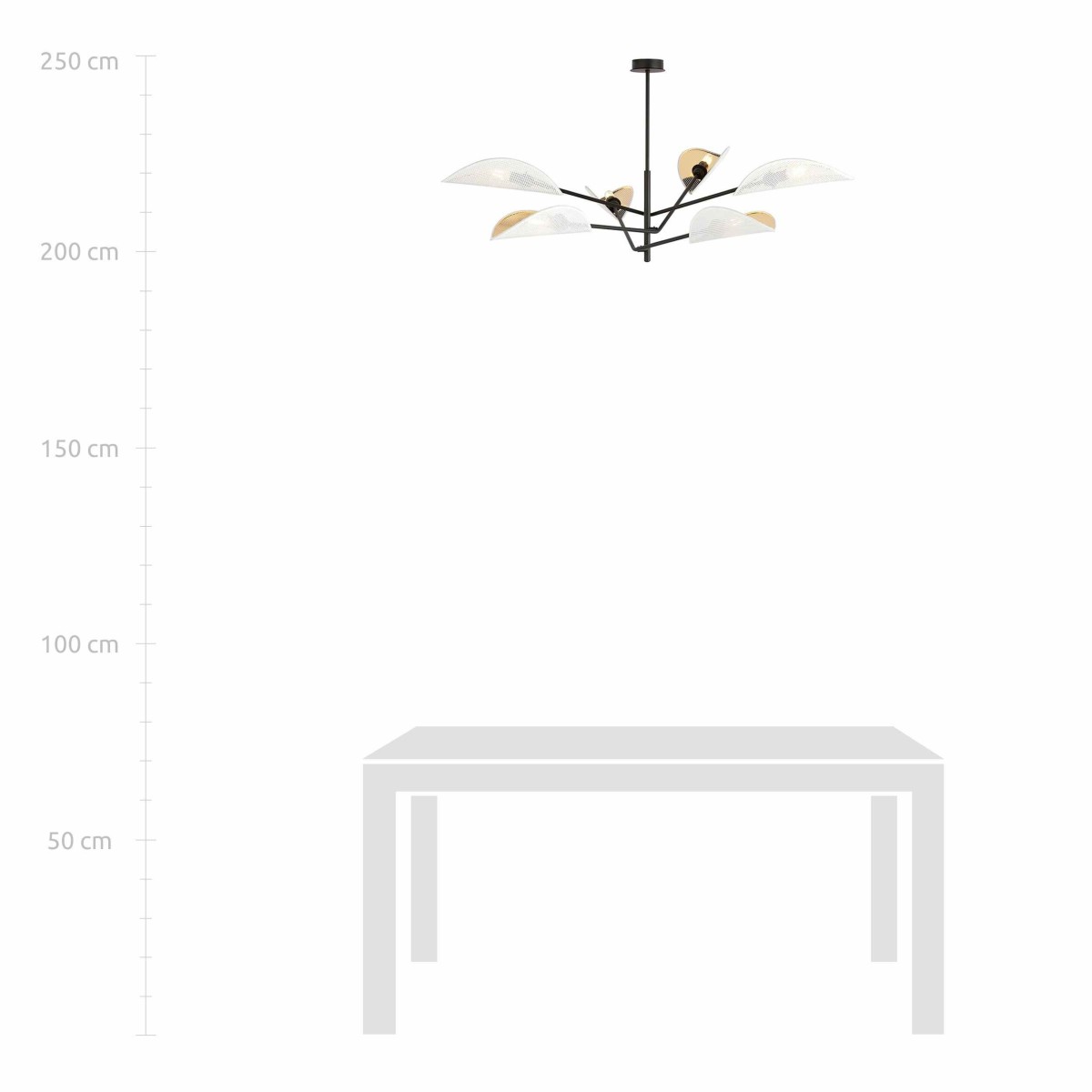 biało - złota LAMPA SUFITOWA  VENE 6 WHITE/GOLD