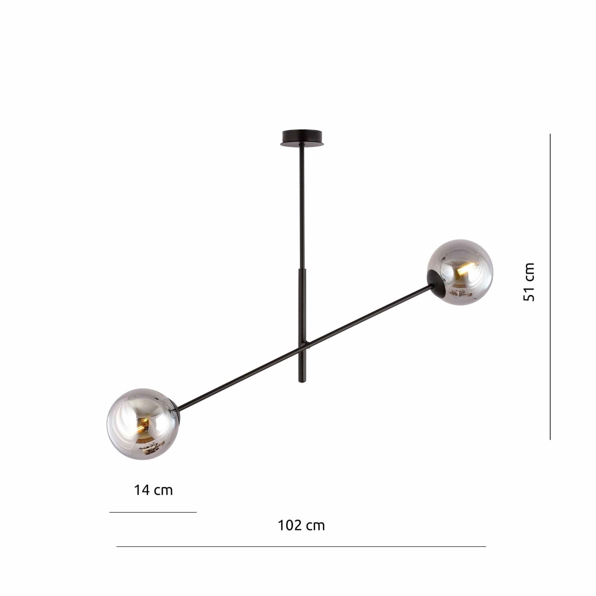 grafitowa LAMPA WISZĄCA LINEAR 2 BLACK/GRAFIT