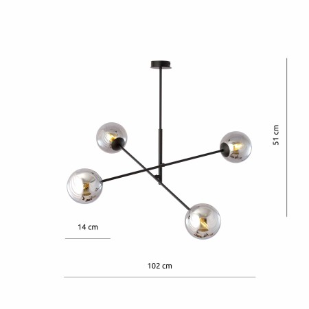 grafitowa LAMPA WISZĄCA LINEAR 4 BLACK/GRAFIT