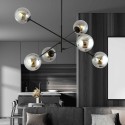 grafitowa LAMPA WISZĄCA LINEAR 6 BLACK/GRAFIT