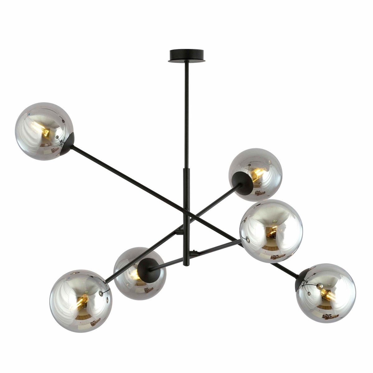 grafitowa LAMPA WISZĄCA LINEAR 6 BLACK/GRAFIT