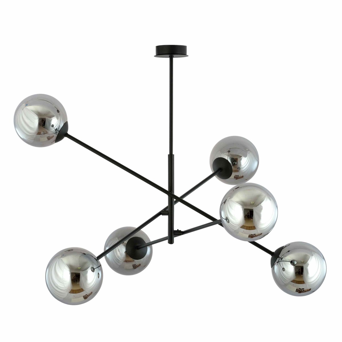 grafitowa LAMPA WISZĄCA LINEAR 6 BLACK/GRAFIT
