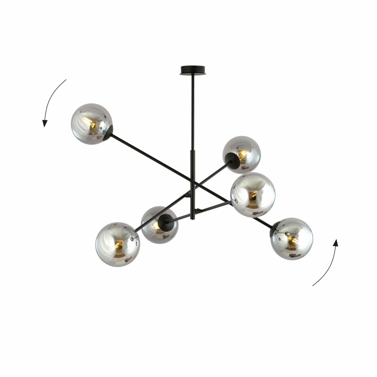 grafitowa LAMPA WISZĄCA LINEAR 6 BLACK/GRAFIT