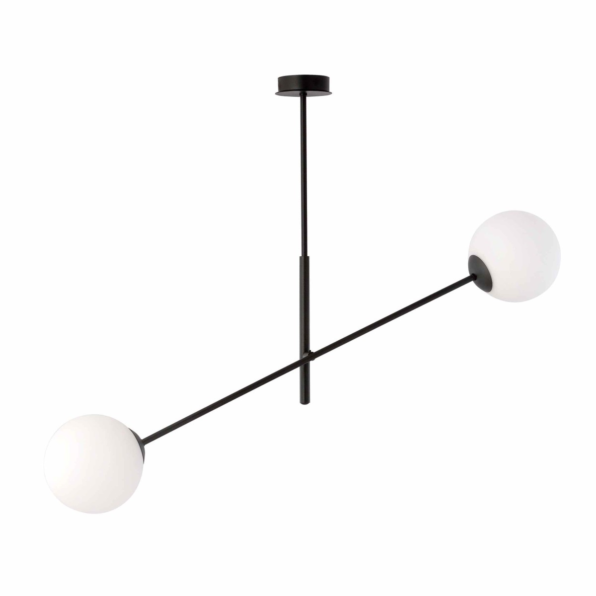 biała LAMPA WISZĄCA LINEAR 2 BLACK/OPAL