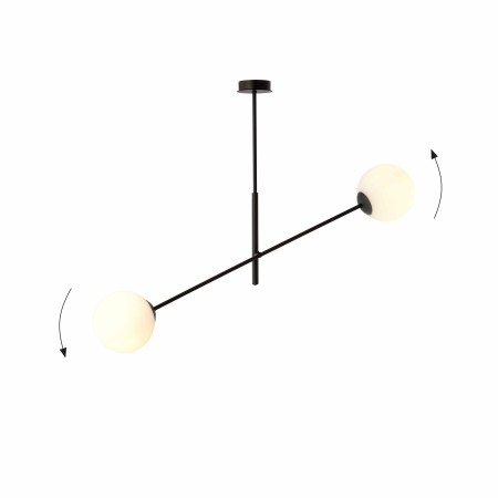 biała LAMPA WISZĄCA LINEAR 2 BLACK/OPAL