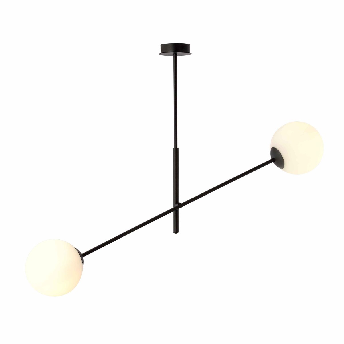 biała LAMPA WISZĄCA LINEAR 2 BLACK/OPAL