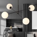 biała LAMPA WISZĄCA LINEAR 4 BLACK/OPAL