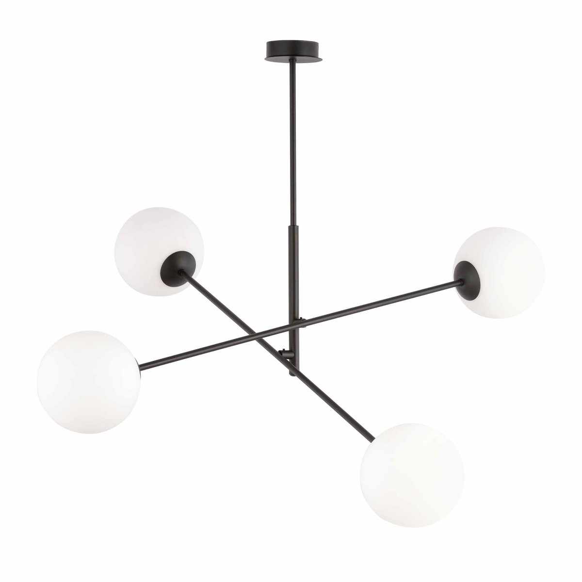 biała LAMPA WISZĄCA LINEAR 4 BLACK/OPAL