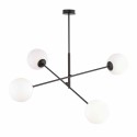 biała LAMPA WISZĄCA LINEAR 4 BLACK/OPAL