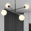 biała LAMPA WISZĄCA LINEAR 4 BLACK/OPAL