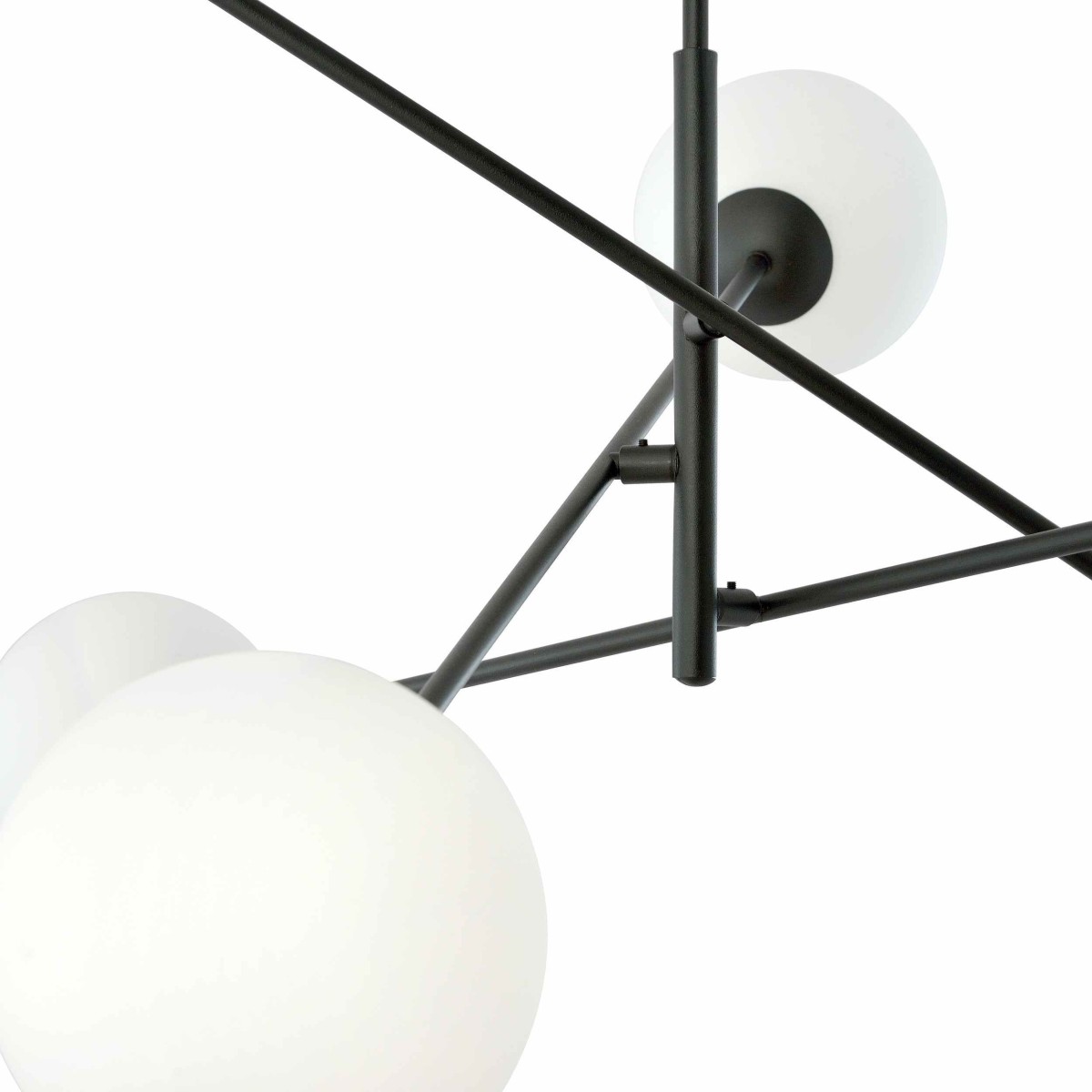 biała LAMPA WISZĄCA LINEAR 6 BLACK/OPAL