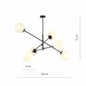 biała LAMPA WISZĄCA LINEAR 6 BLACK/OPAL