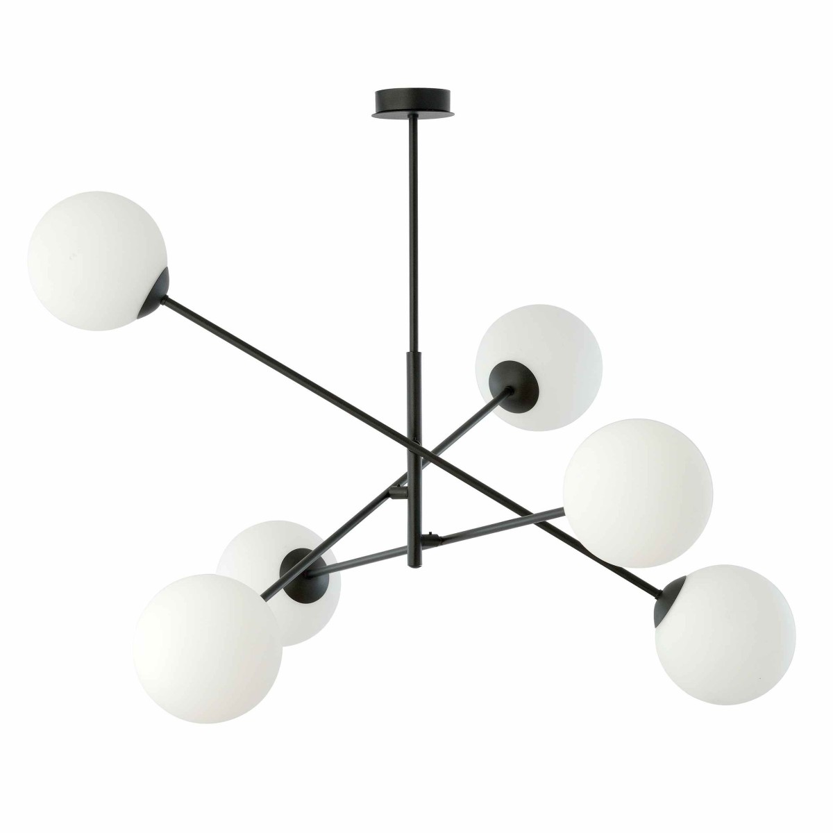 biała LAMPA WISZĄCA LINEAR 6 BLACK/OPAL