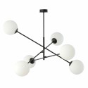biała LAMPA WISZĄCA LINEAR 6 BLACK/OPAL