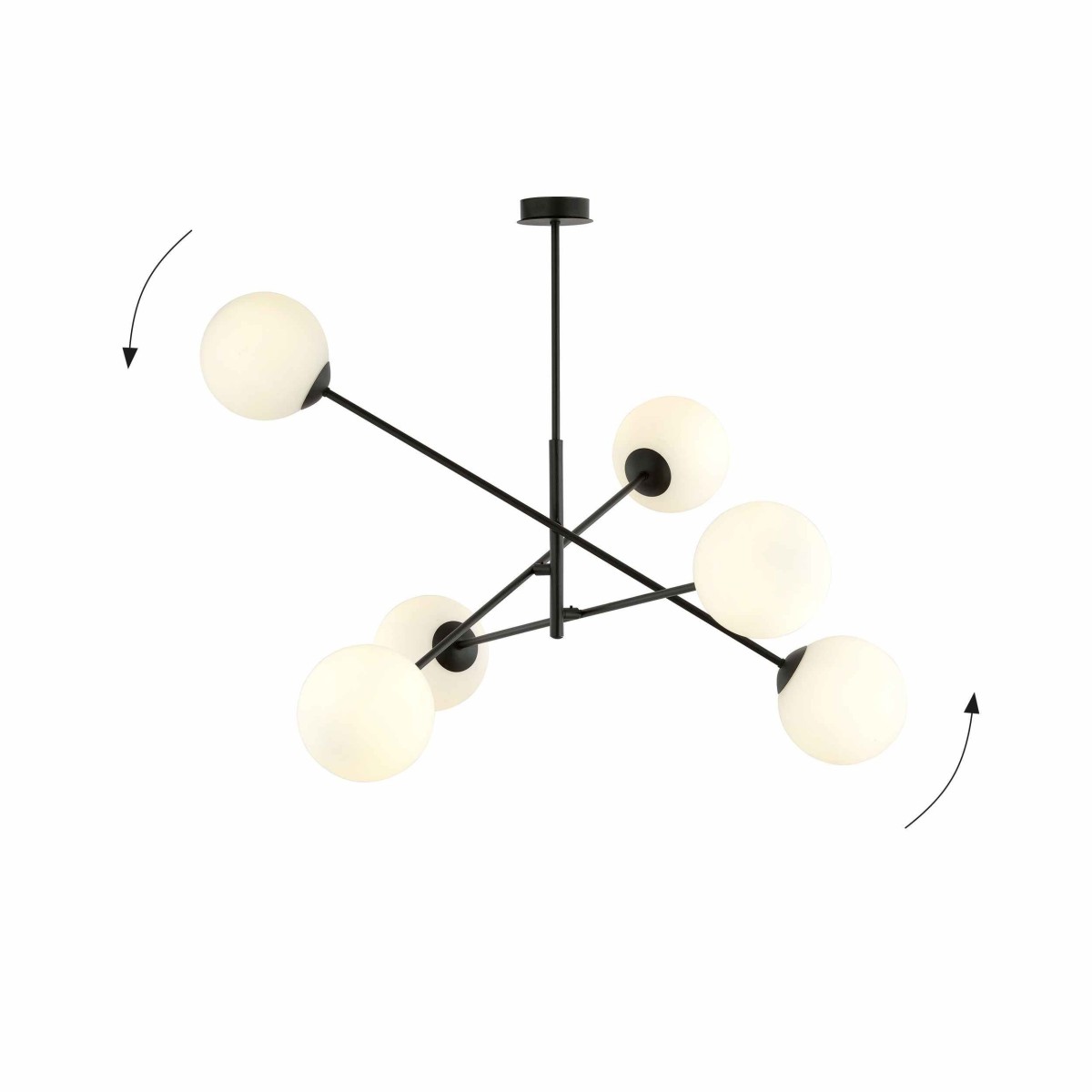 biała LAMPA WISZĄCA LINEAR 6 BLACK/OPAL