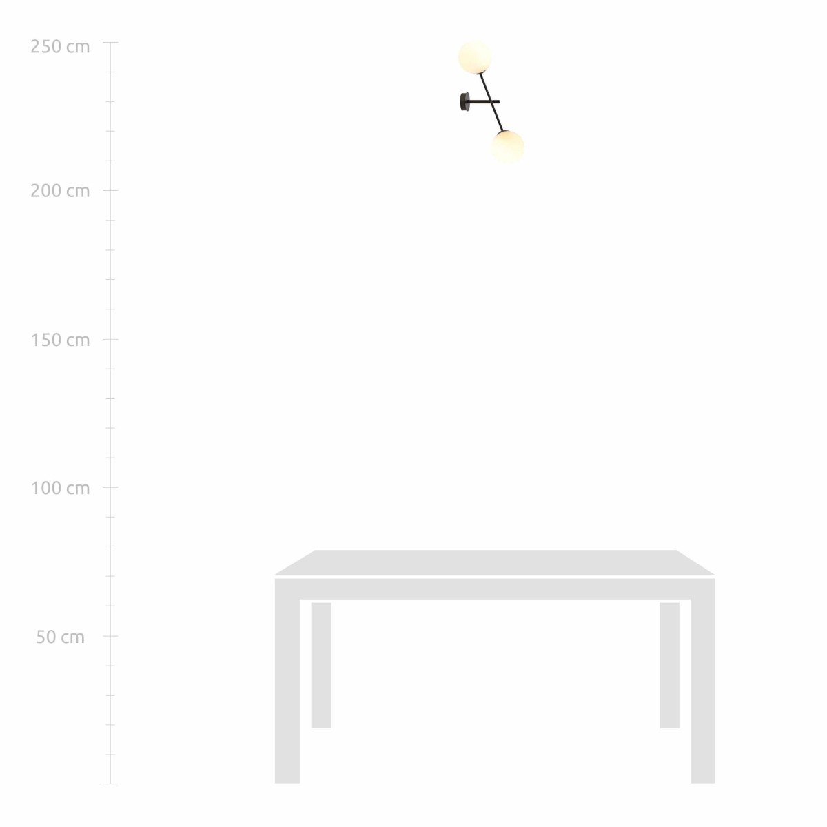 biały KINKIET LINEAR K2 BLACK/OPAL
