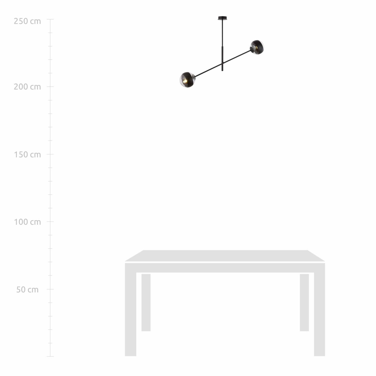 transparenta z czarnym paskiem LAMPA WISZĄCA LINEAR 2 BLACK/STRIPE