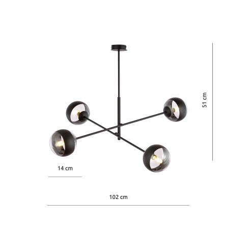 transparenta z czarnym paskiem LAMPA WISZĄCA LINEAR 4 BLACK/STRIPE