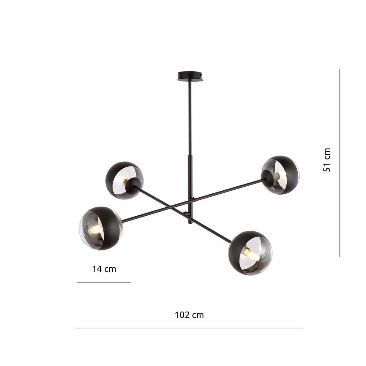 transparenta z czarnym paskiem LAMPA WISZĄCA LINEAR 4 BLACK/STRIPE