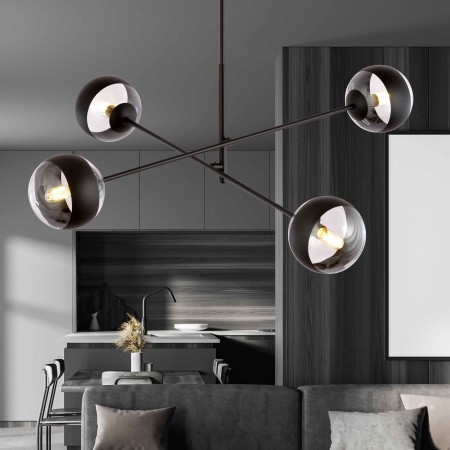 transparenta z czarnym paskiem LAMPA WISZĄCA LINEAR 4 BLACK/STRIPE