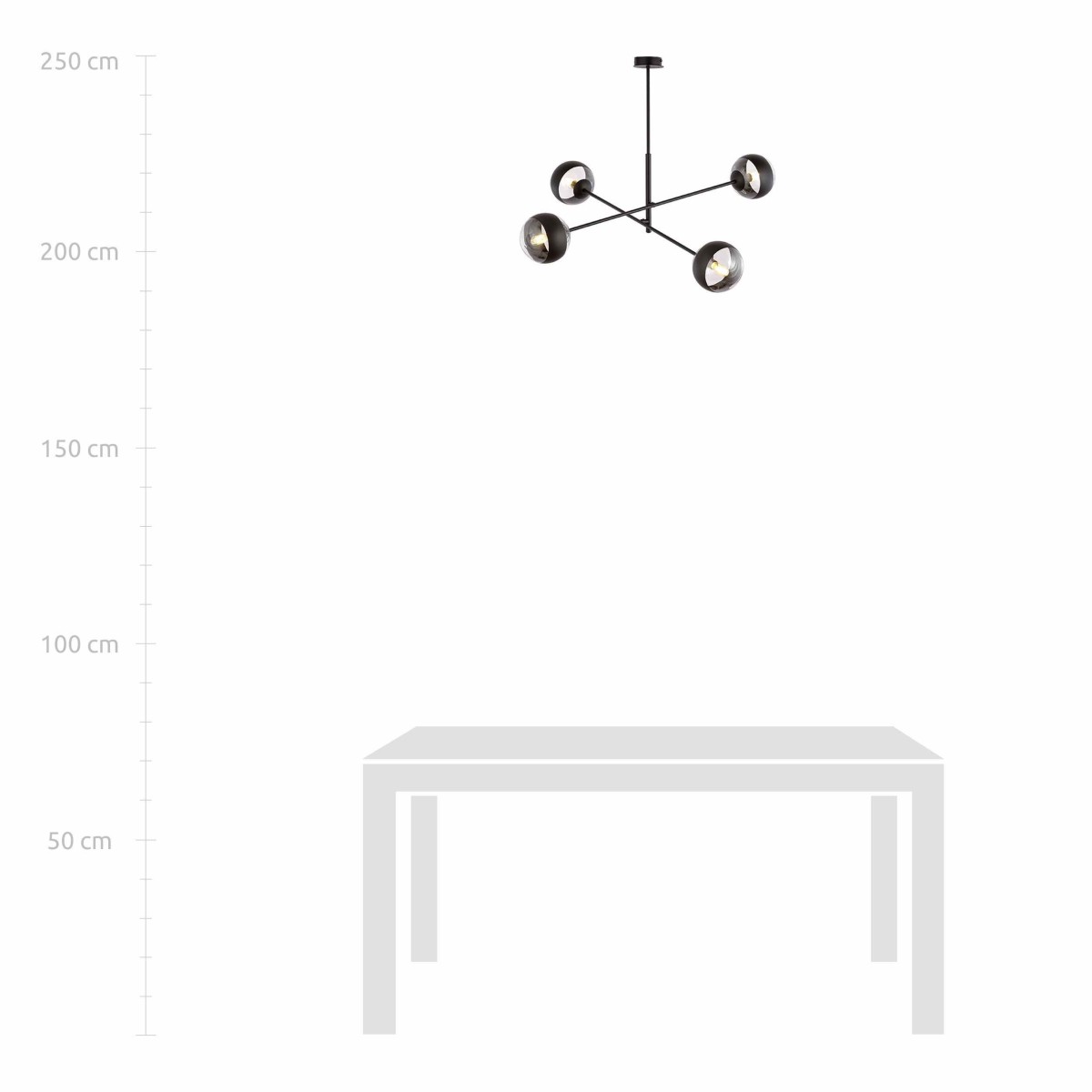 transparenta z czarnym paskiem LAMPA WISZĄCA LINEAR 4 BLACK/STRIPE