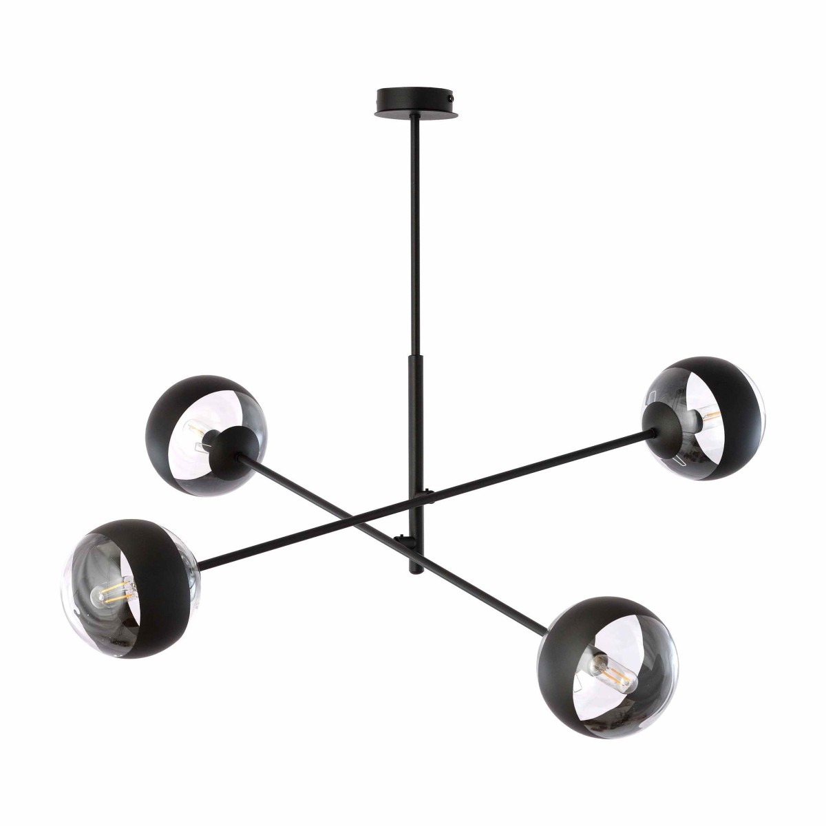 transparenta z czarnym paskiem LAMPA WISZĄCA LINEAR 4 BLACK/STRIPE