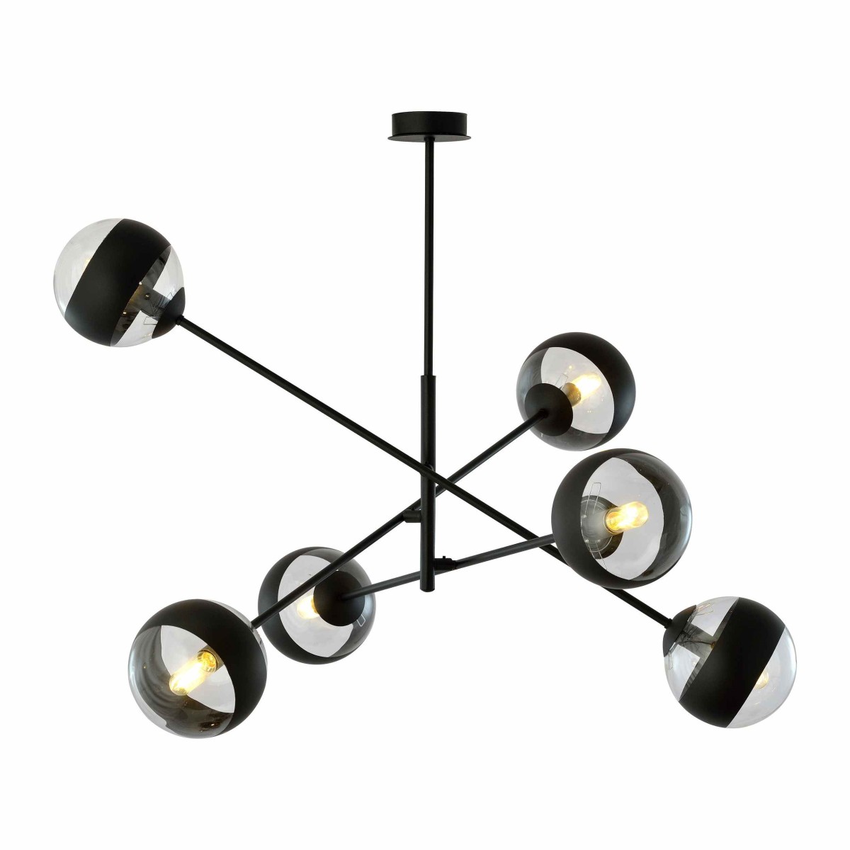 transparenta z czarnym paskiem LAMPA WISZĄCA LINEAR 6 BLACK/STRIPE