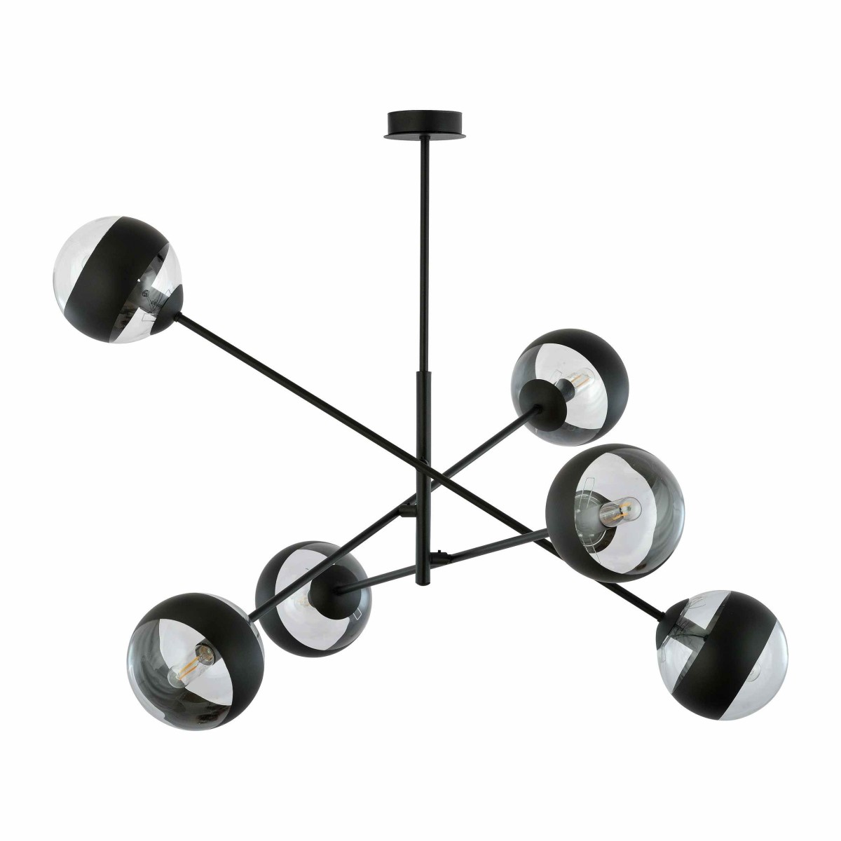 transparenta z czarnym paskiem LAMPA WISZĄCA LINEAR 6 BLACK/STRIPE