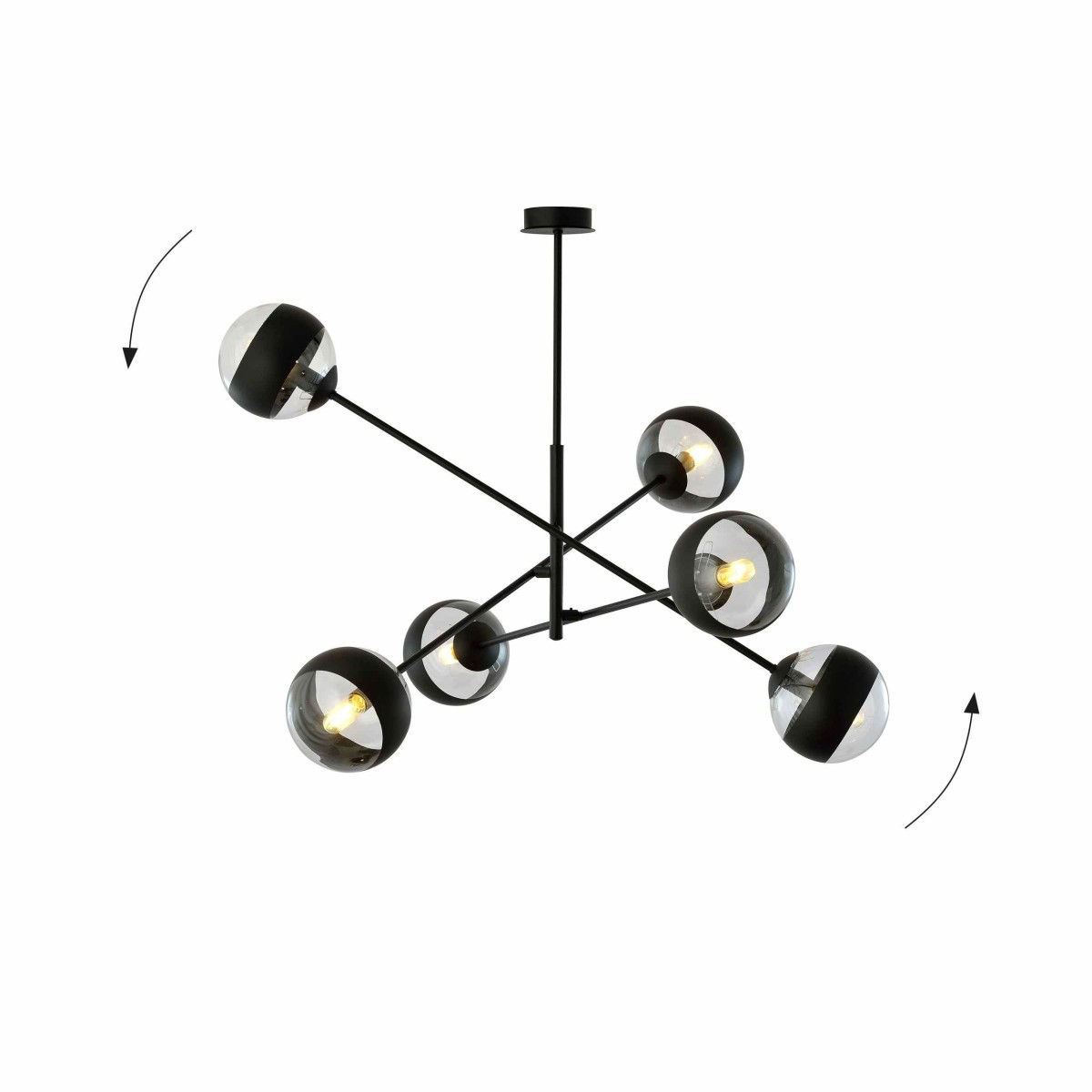 transparenta z czarnym paskiem LAMPA WISZĄCA LINEAR 6 BLACK/STRIPE
