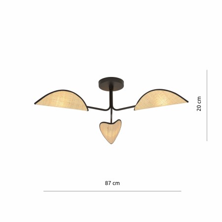 rattanowa LAMPA SUFITOWA  GOMEZ 3 RATTAN