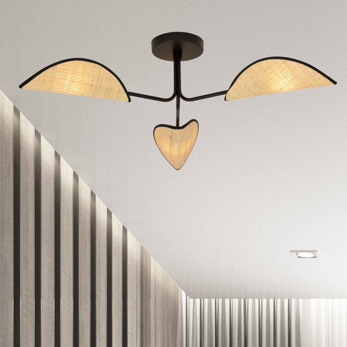 rattanowa LAMPA SUFITOWA  GOMEZ 3 RATTAN