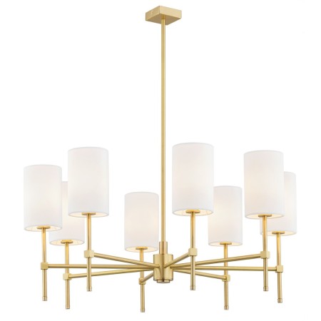 Argon ABRUZZO 5051 żyrandol z welurowymi, białymi abażurami i złotym wykończeniem