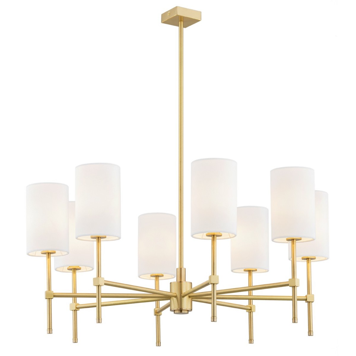 Argon ABRUZZO 5051 żyrandol z welurowymi, białymi abażurami i złotym wykończeniem