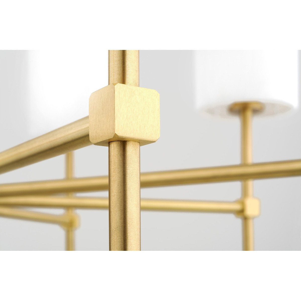 Argon ABRUZZO 5051 żyrandol z welurowymi, białymi abażurami i złotym wykończeniem