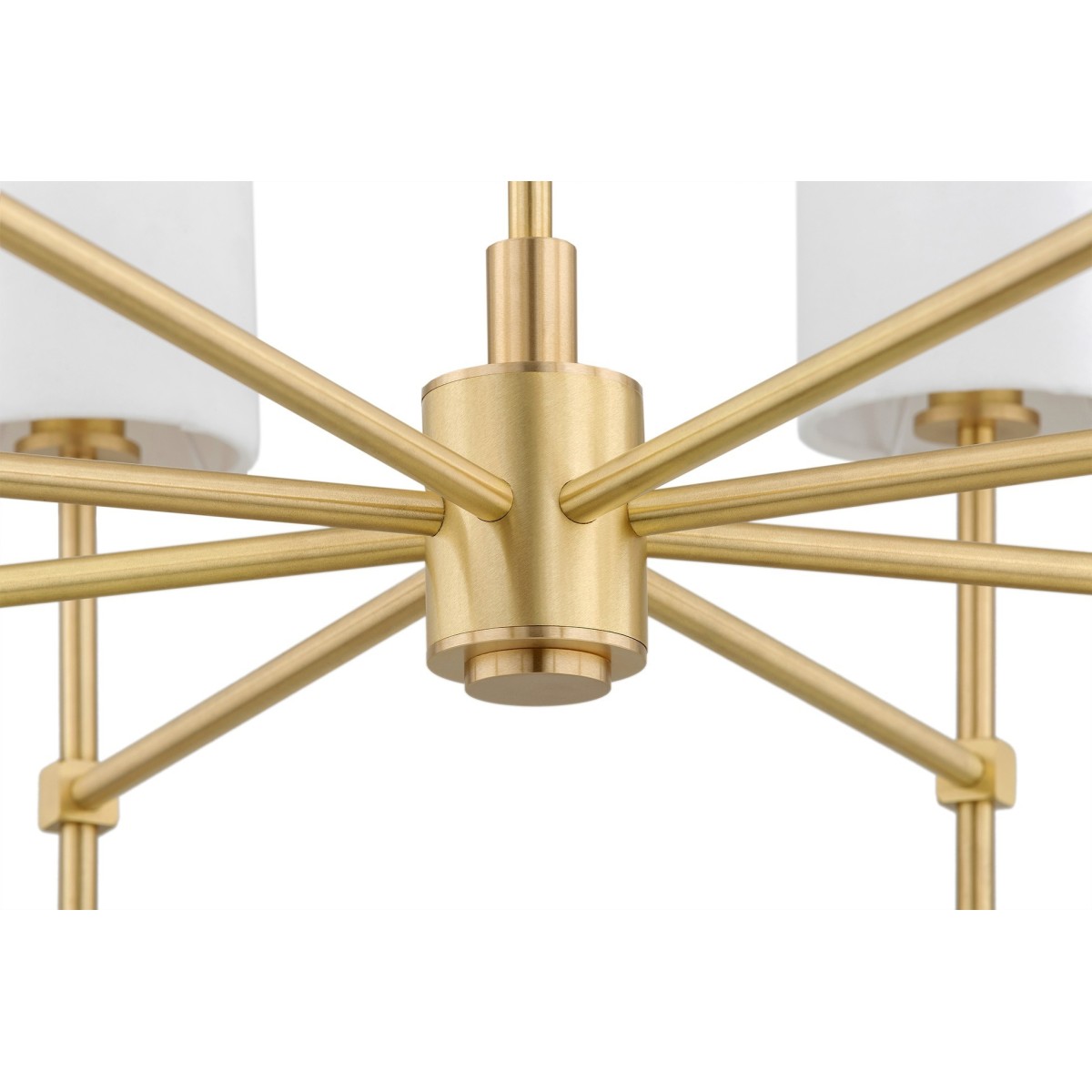 Argon ABRUZZO 5051 żyrandol z welurowymi, białymi abażurami i złotym wykończeniem