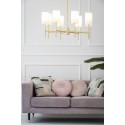 Argon ABRUZZO 5051 żyrandol z welurowymi, białymi abażurami i złotym wykończeniem