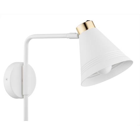 Argon AVALONE 8006 ruchomy biały kinkiet z elementami mosiądzowanymi