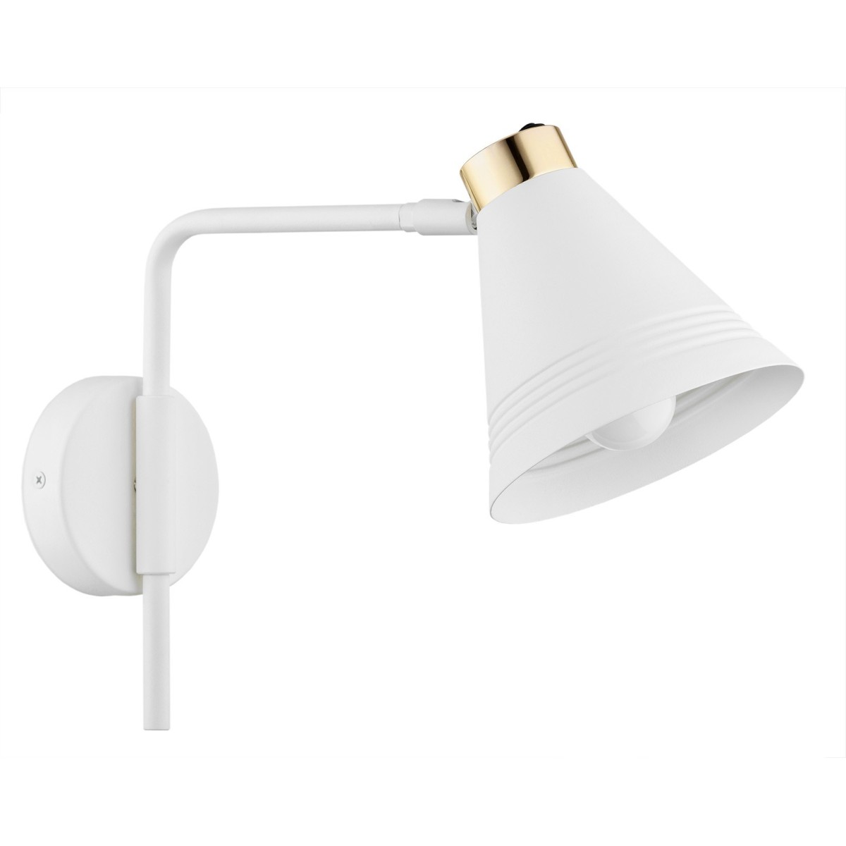 Argon AVALONE 8006 ruchomy biały kinkiet z elementami mosiądzowanymi