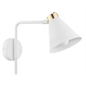 Argon AVALONE 8006 ruchomy biały kinkiet z elementami mosiądzowanymi