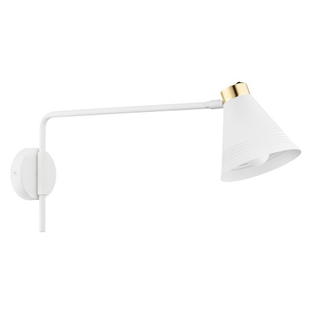 Argon AVALONE 8007 ruchomy biały kinkiet z elementami mosiądzowanymi